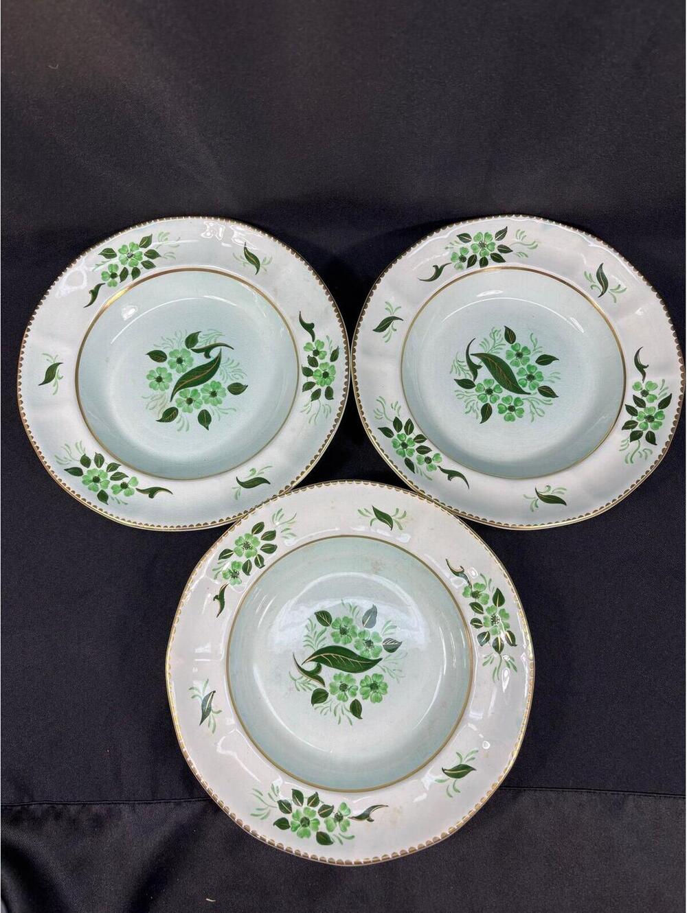 124 - Set of 3 Vintage Adams Calyx Ware Wyndham pattern dinner 9" plate England
